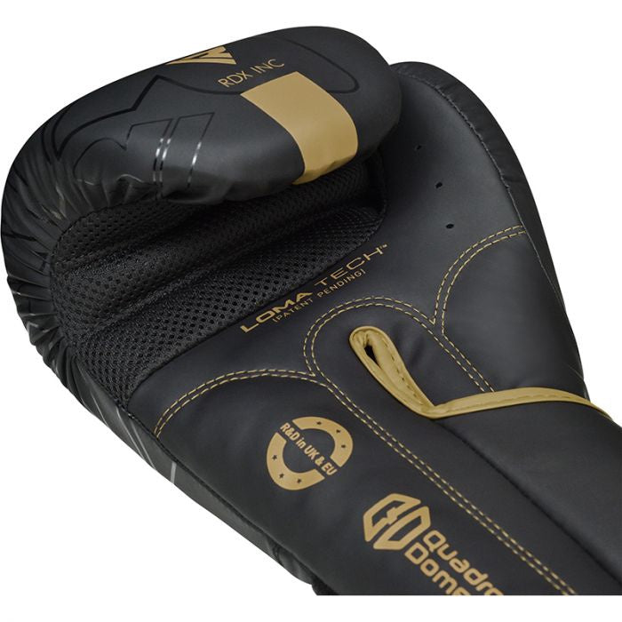 Boxing gloves RDX F6 Matte BGR-F6MGL-12OZ, gold/black, 12 oz