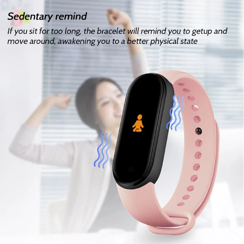 iWear SM6 Smart Bracelet - Fitness Tracker IP67 with HR & Blood pressure / Social / Sleep monitor Pink