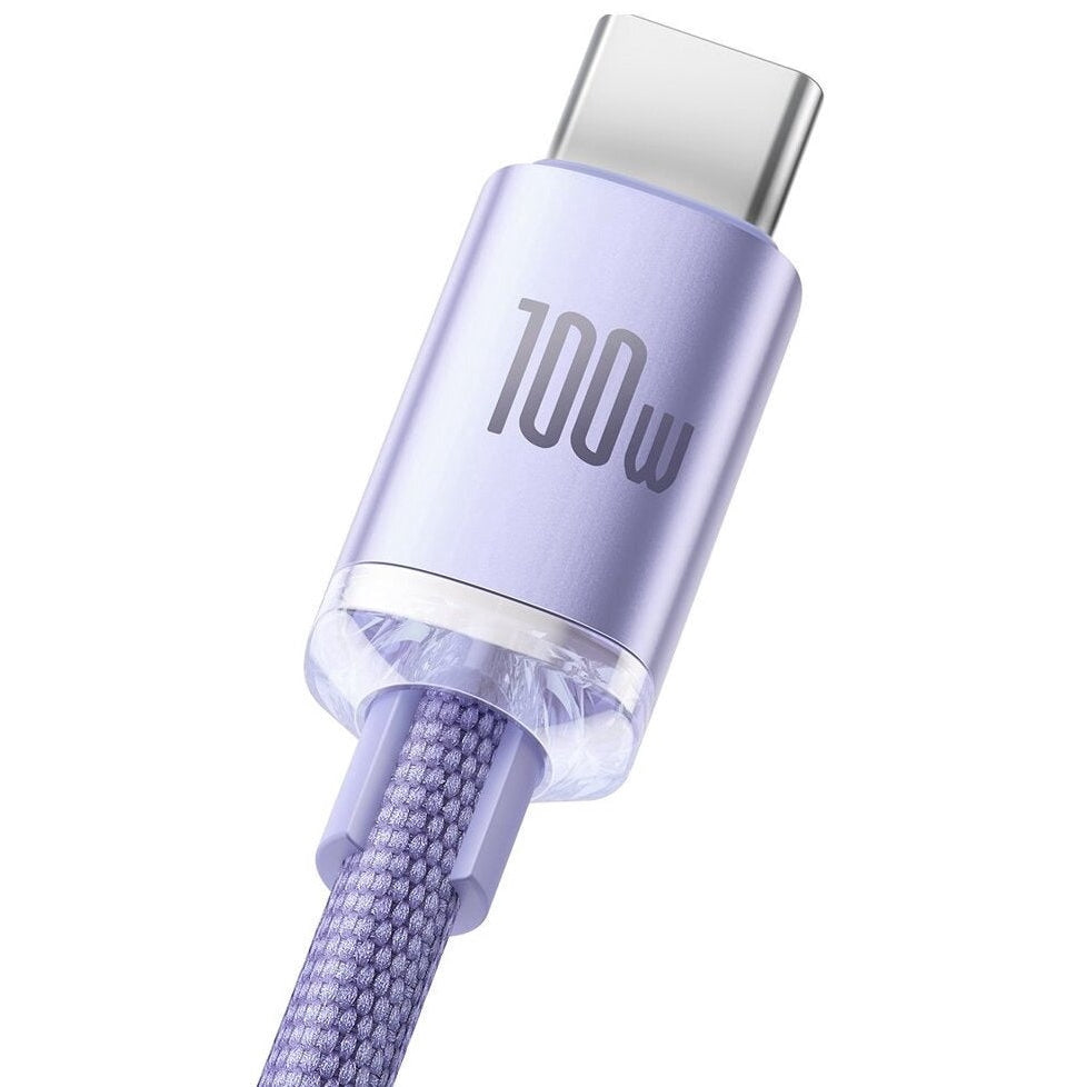 Baseus Crystal Shine Charging Cable, USB Type C/USB Type A, 200 cm, Purple, 100 W