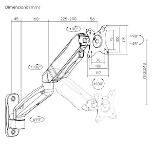 Monitor holder HiSmart HS083304, 17-32", 9 kg