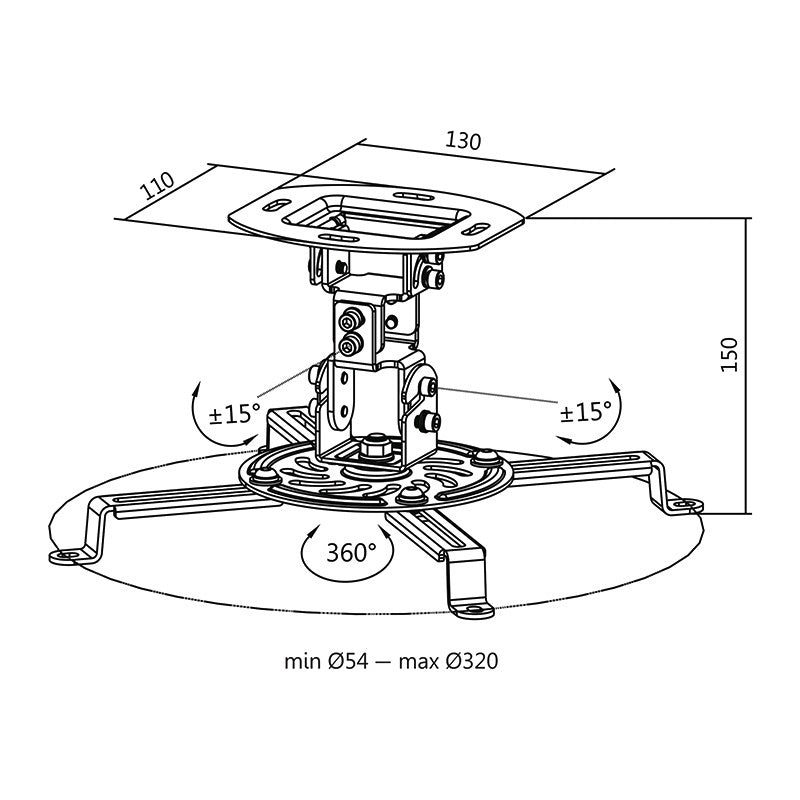 Projector Mount Logilink BP0057, white