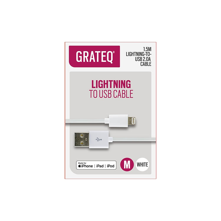 Grateq Lightning Cable 15m, White