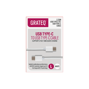 GRATEQ USB-C Charging Cable 225M White