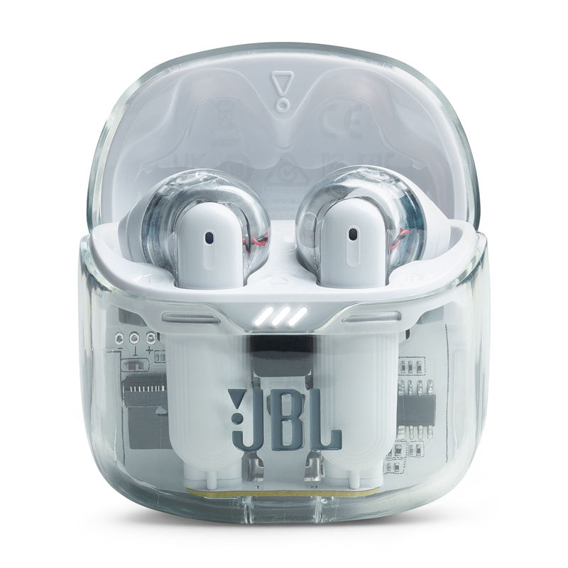 JBL Tune Flex TWS Earbuds, Ghost White/Clear