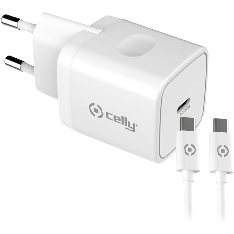 Celly 20W Charger with USB-C to USB-C Cable