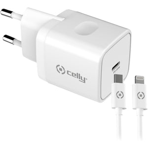 Celly 20W Charger USB-C to Lightning White