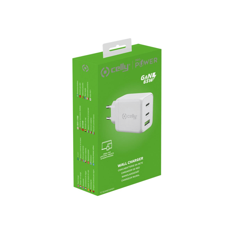 Celly Thuislader USB + 2 x USB-C 65W PD