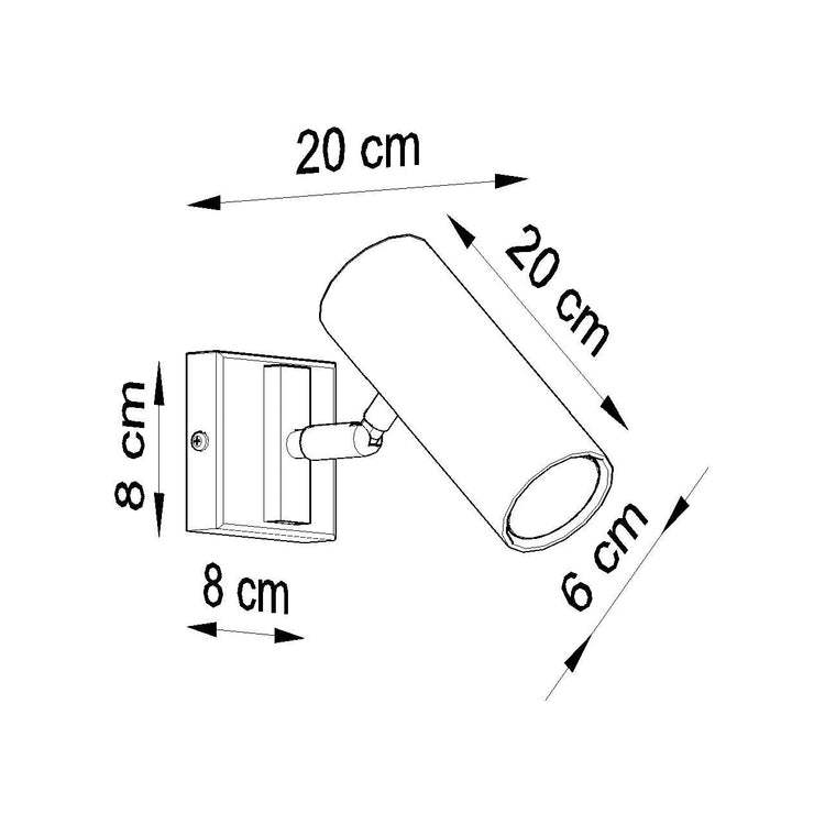 Luminaire wall Sollux Direzione SL.0494, 40 W, GU10