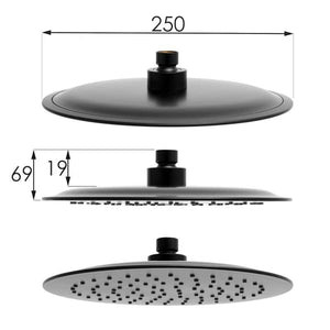 Shower Set - With Thermostatic Faucet and Rain Shower - Black