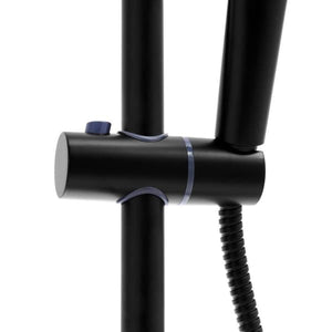 Shower Set - With Thermostatic Faucet and Rain Shower - Black