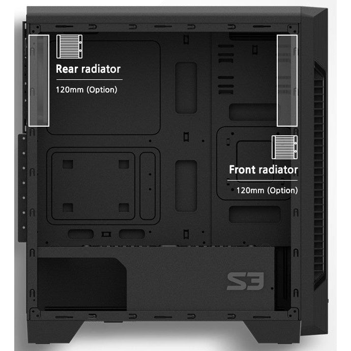 Computer housing Zalman S3 TG, black