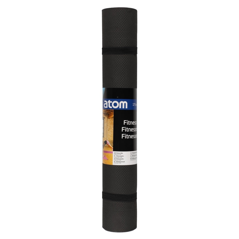 Atom Fitness 609400 Fitness and Yoga Mat, Black