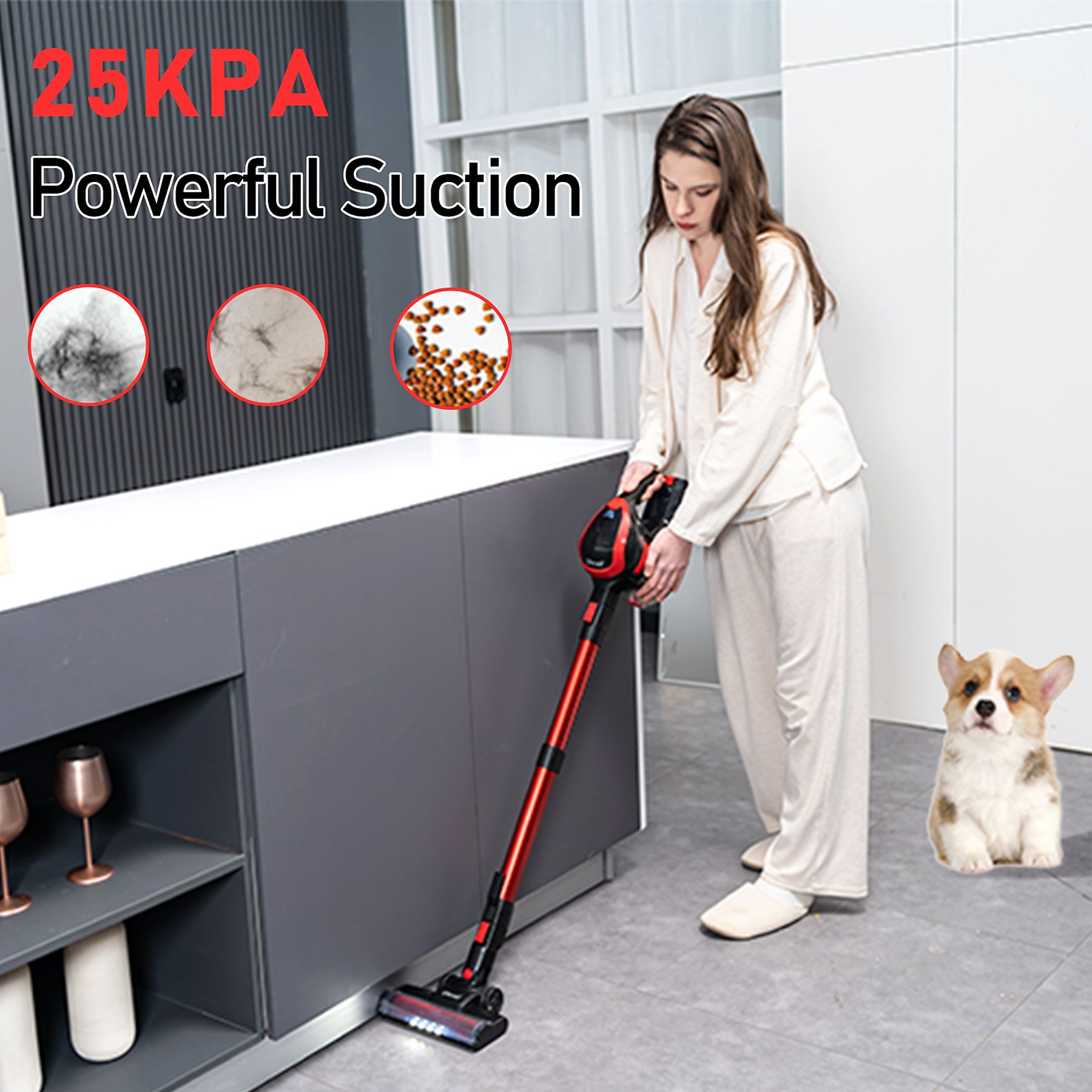 Vacniq H55-RED Cordless Stick Vacuum Cleaner