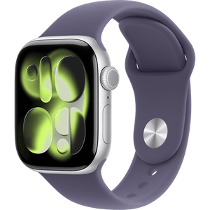 Apple Watch Series 11 GPS 42mm Silver Aluminium Case with Purple Fog Sport Band - S/M