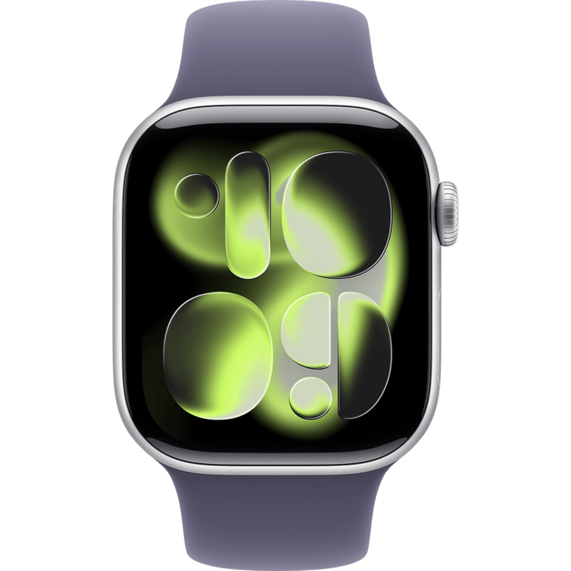 Apple Watch Series 11 GPS 42mm Silver Aluminium Case with Purple Fog Sport Band - S/M