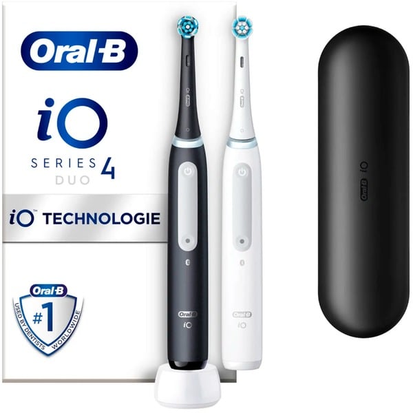 Oral-B iO Series 4 Duo Electric Toothbrush, Black/White