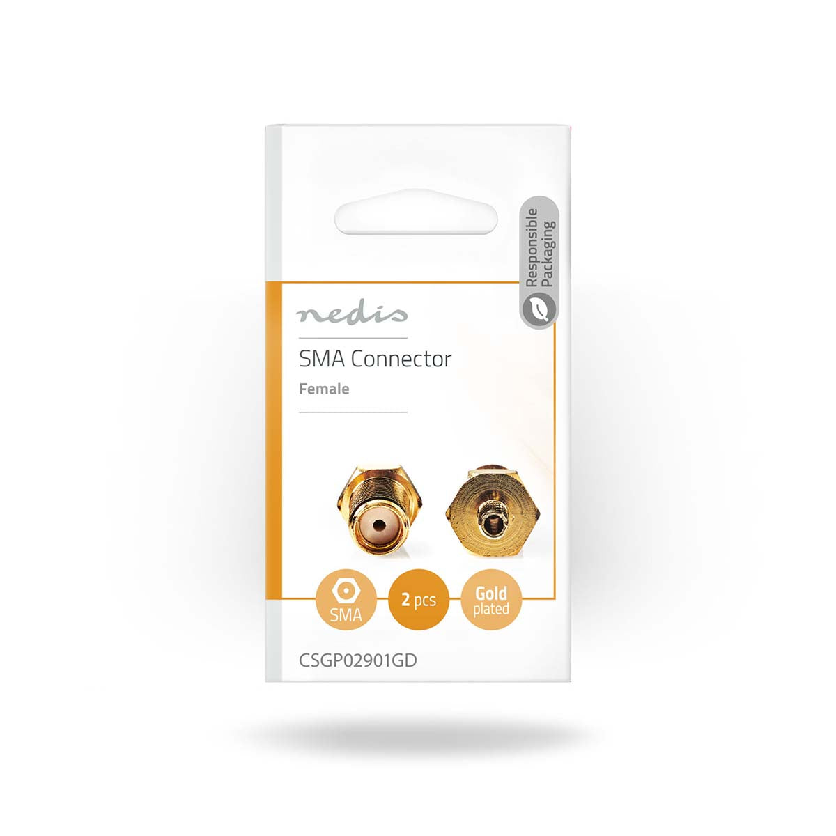 Nedis SMA Connector Straight, Female, Gold-Plated 50 Ohm