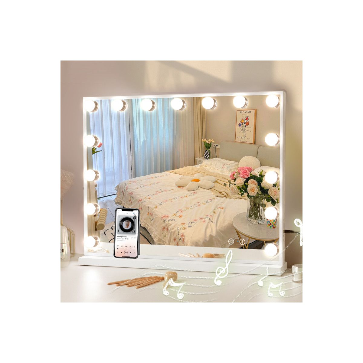 Vanitii Vanity Mirror with Lights & Bluetooth, 23''×18''