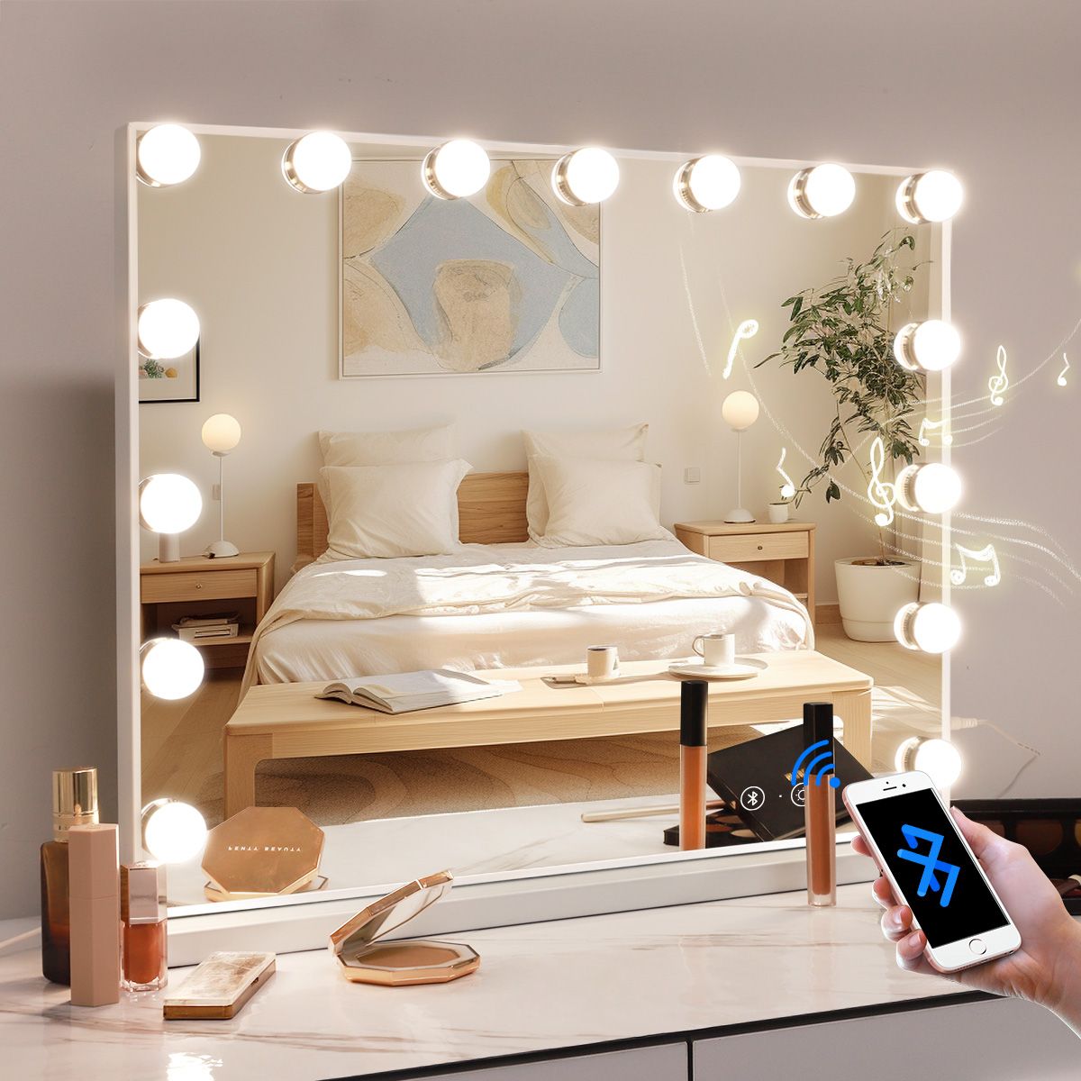 Vanitii Vanity Mirror with Lights & Bluetooth, 23''×18''