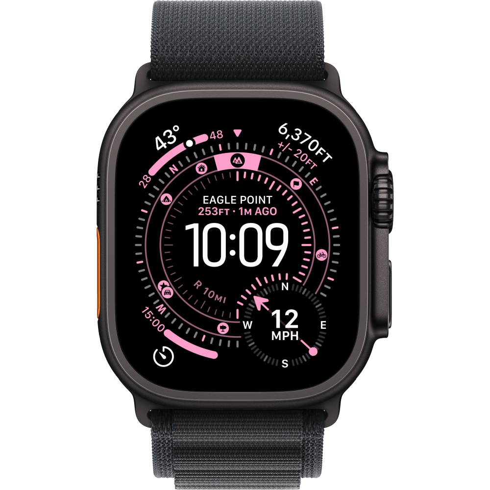 Apple Watch Ultra 3 GPS+Cell 49mm , Black Titanium Case with Black Alpine Loop, Medium