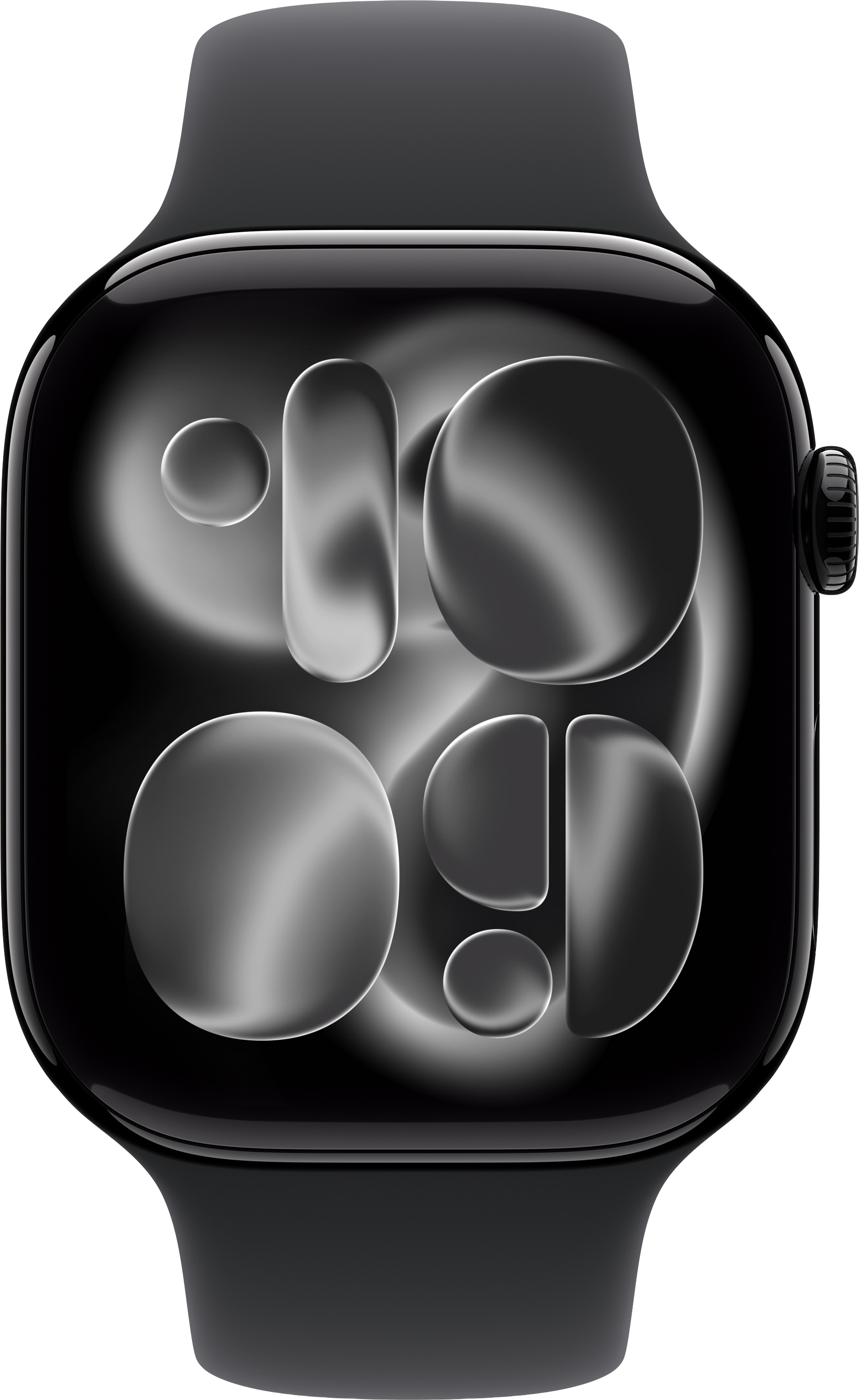 Apple Watch Series 11 (GPS, 46 mm) Spegelsvart med svart sportarmband, M/L