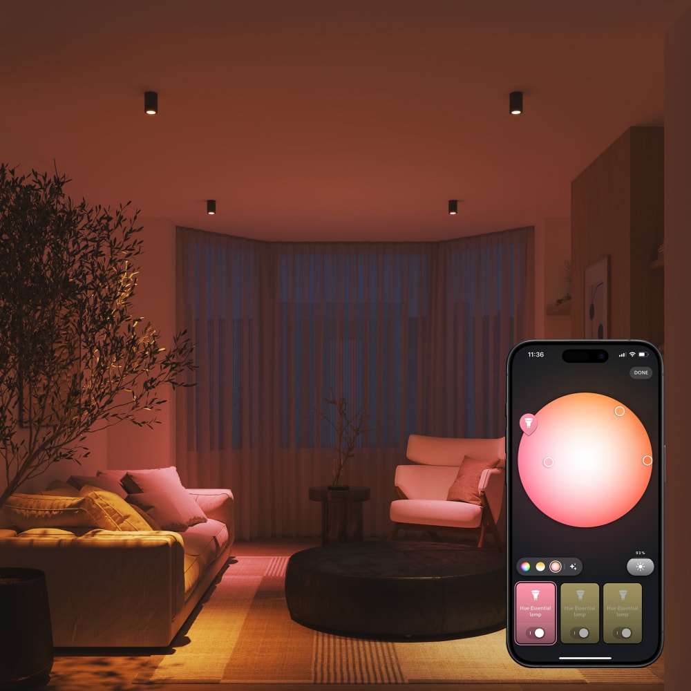 Philips Hue Essential GU10 Spotlight Bulb, 3 pcs + Hue Bridge