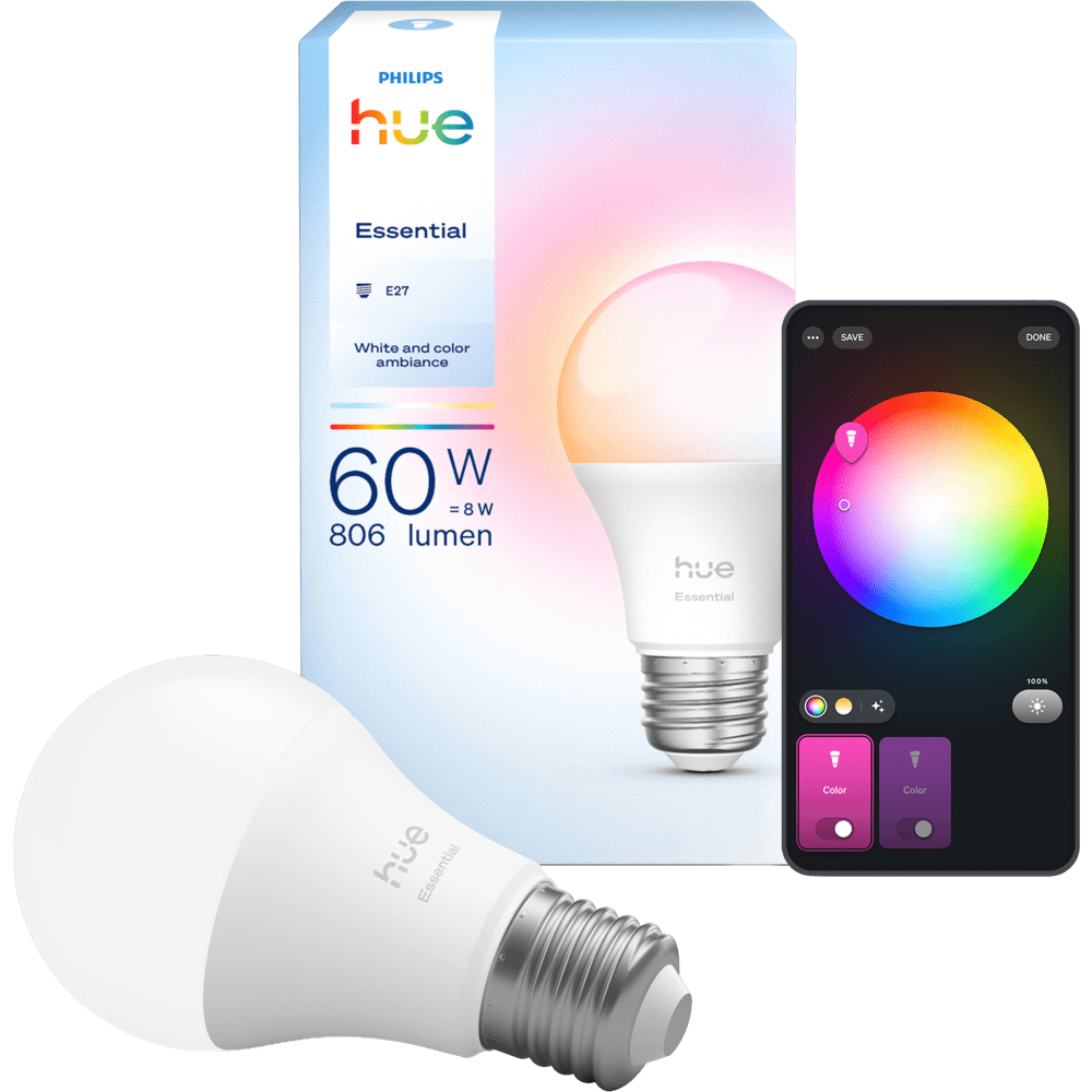 Philips Hue Essential White and Color Ambience E27 Smart Bulb