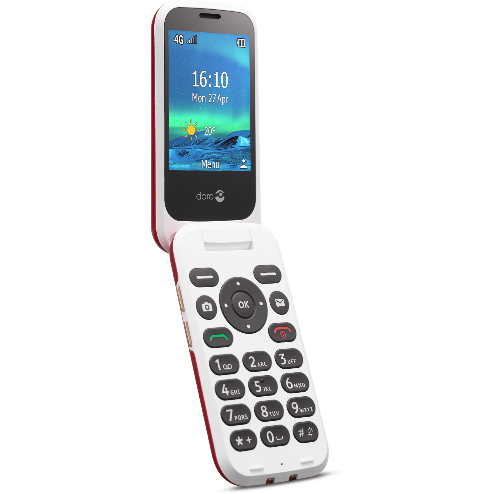 Doro 6881 Red 4G Flip Phone