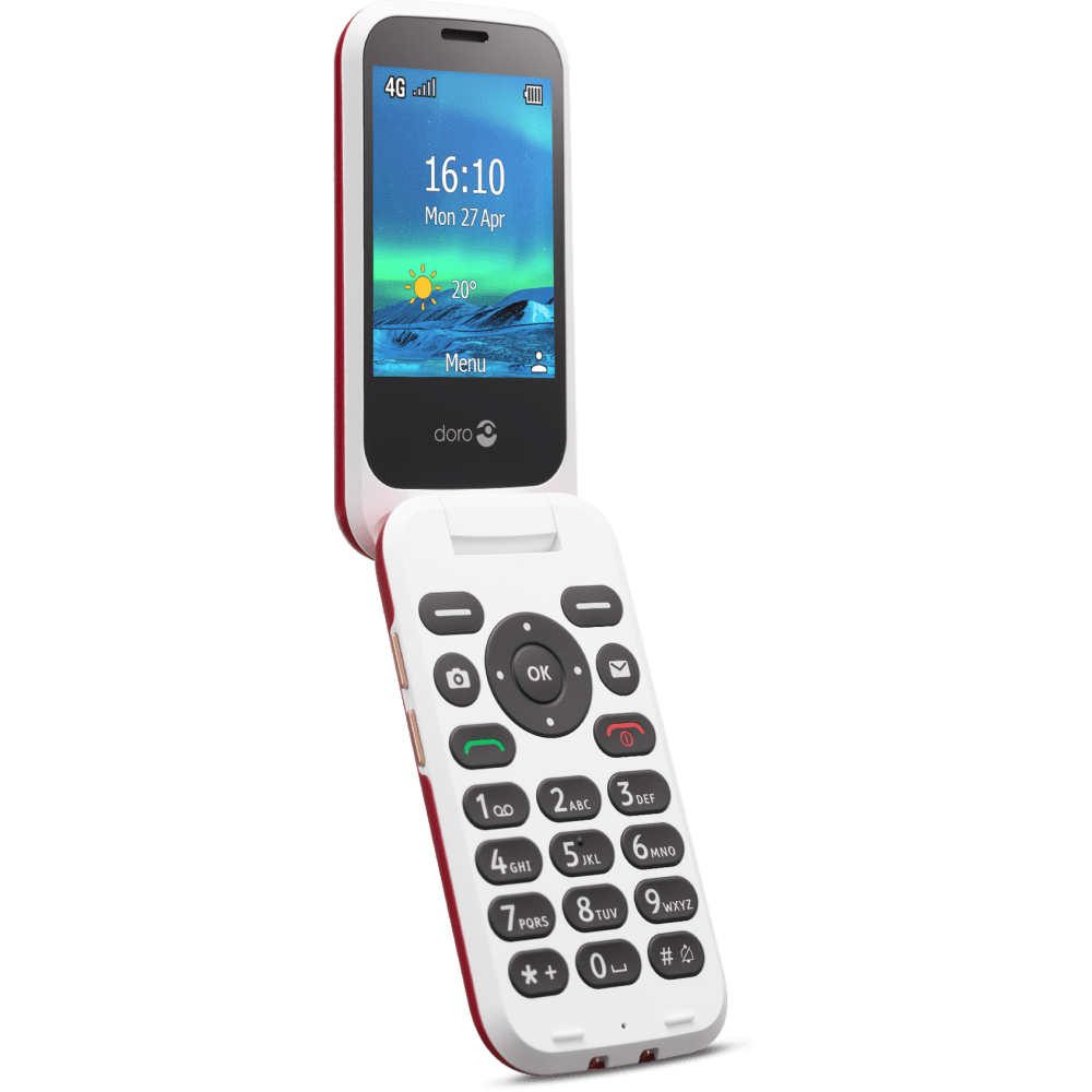 Doro 6881 Red 4G Flip Phone