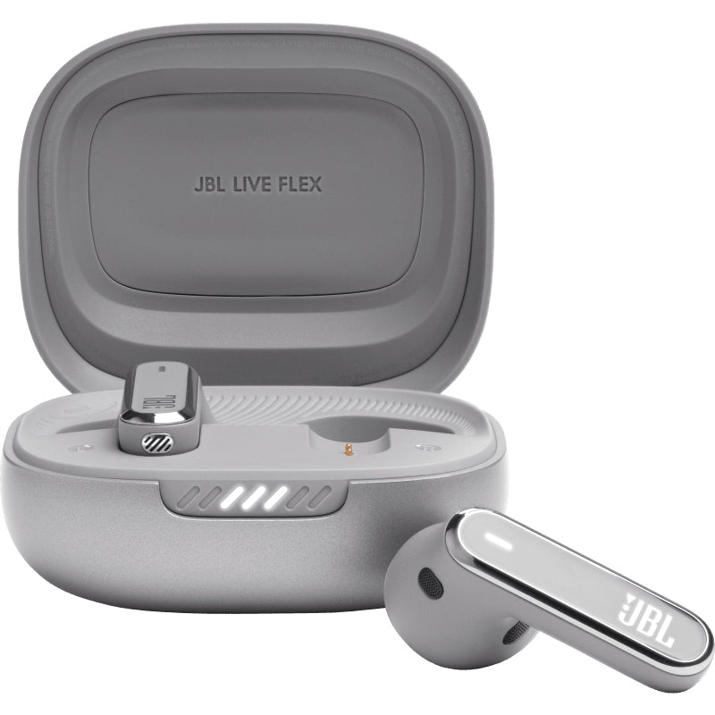 JBL Live Flex Wireless Noise Cancelling Earbuds, Silver