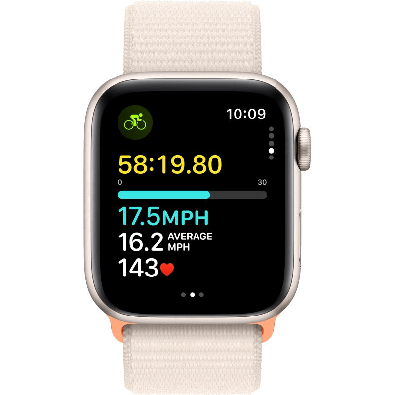 Apple Watch SE GPS + Cellular 44 mm , Starlight Aluminum Case with Sport Loop