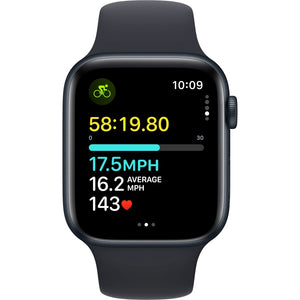 Apple Watch SE GPS 44 mm , Midnight Aluminum Case with Midnight Sport Band, M/L