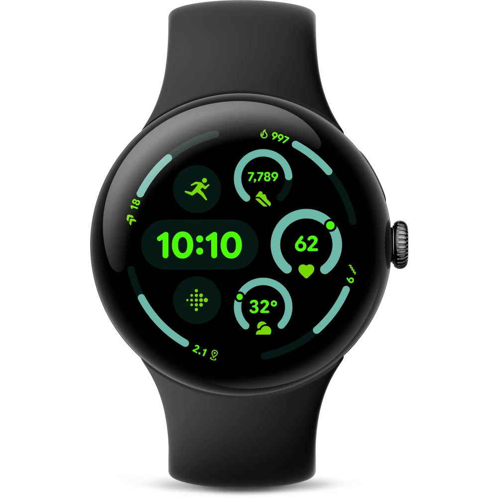 Google Pixel Watch 3 LTE Smartwatch, 45mm, Black / Obsidian