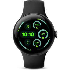 Google Pixel Watch 3 LTE Smartwatch, 45mm, Black / Obsidian