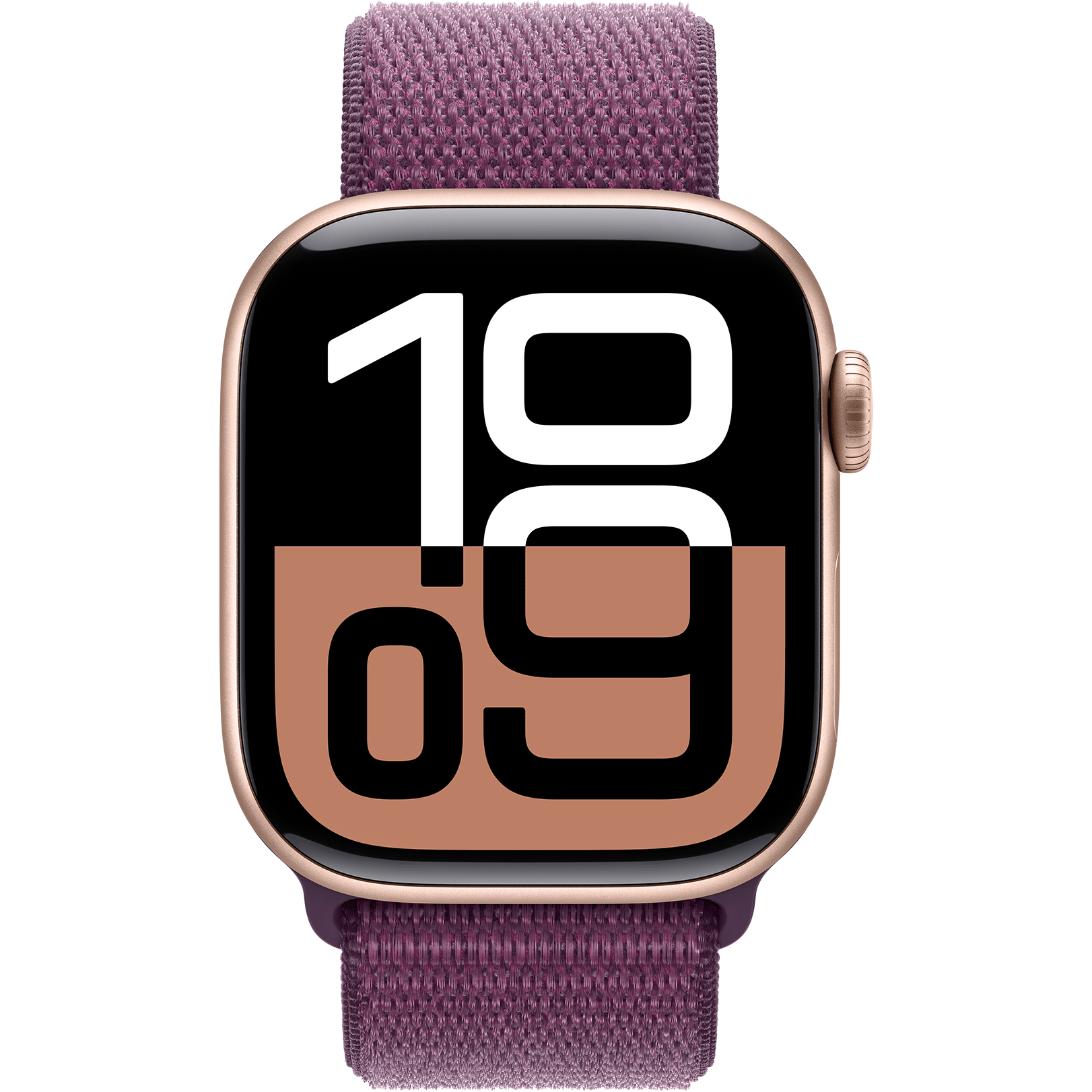 Apple Watch Series 10 GPS , 42mm Rose Gold Alum Case with Plum Sport Loop