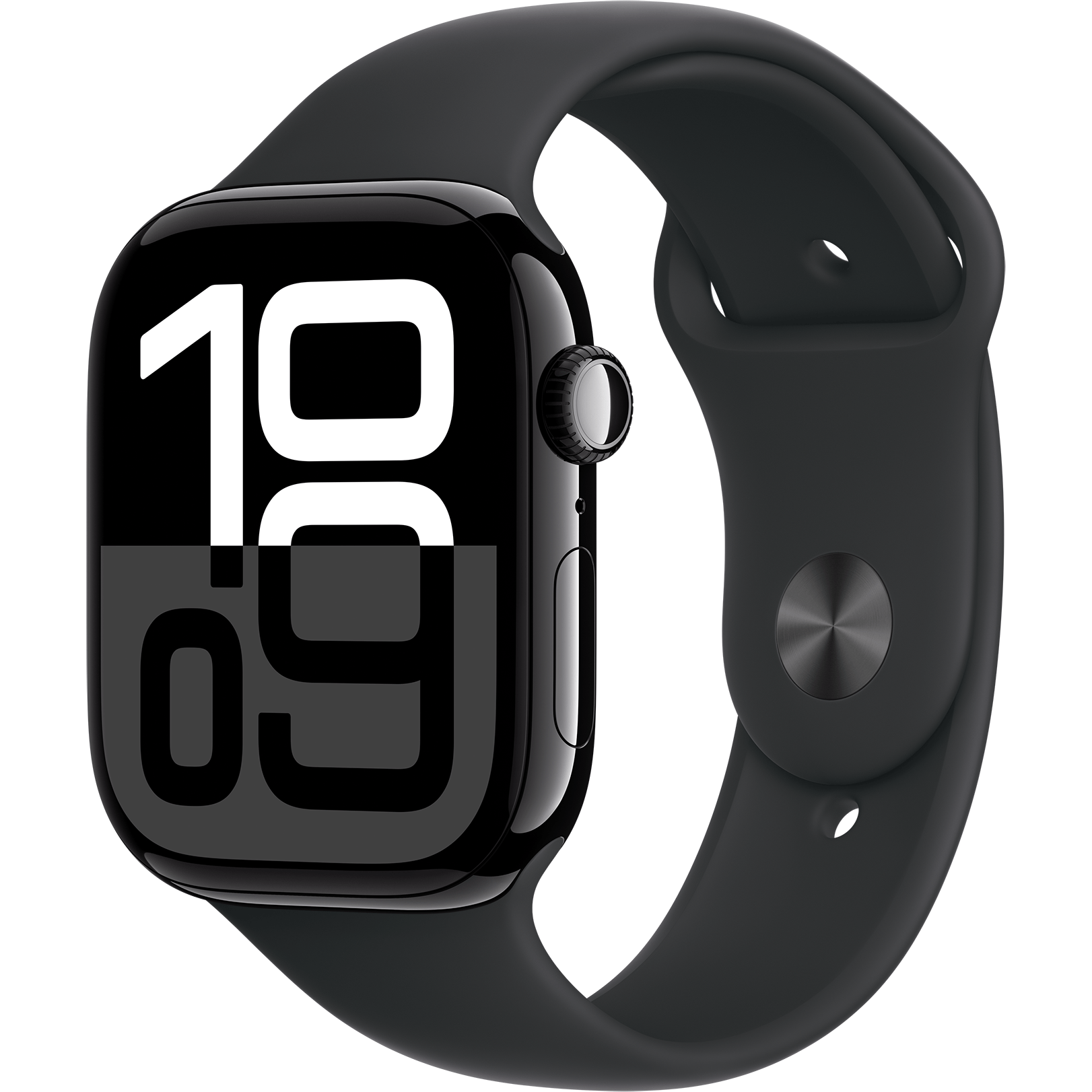 Apple Watch Series 10 46mm GPS Jet Black Aluminum Case with Black Sport Band M/L