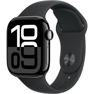 Apple Watch Series 10 GPS + Cellular 42 mm , M/L, Jet Black Aluminum Case and Sport Band