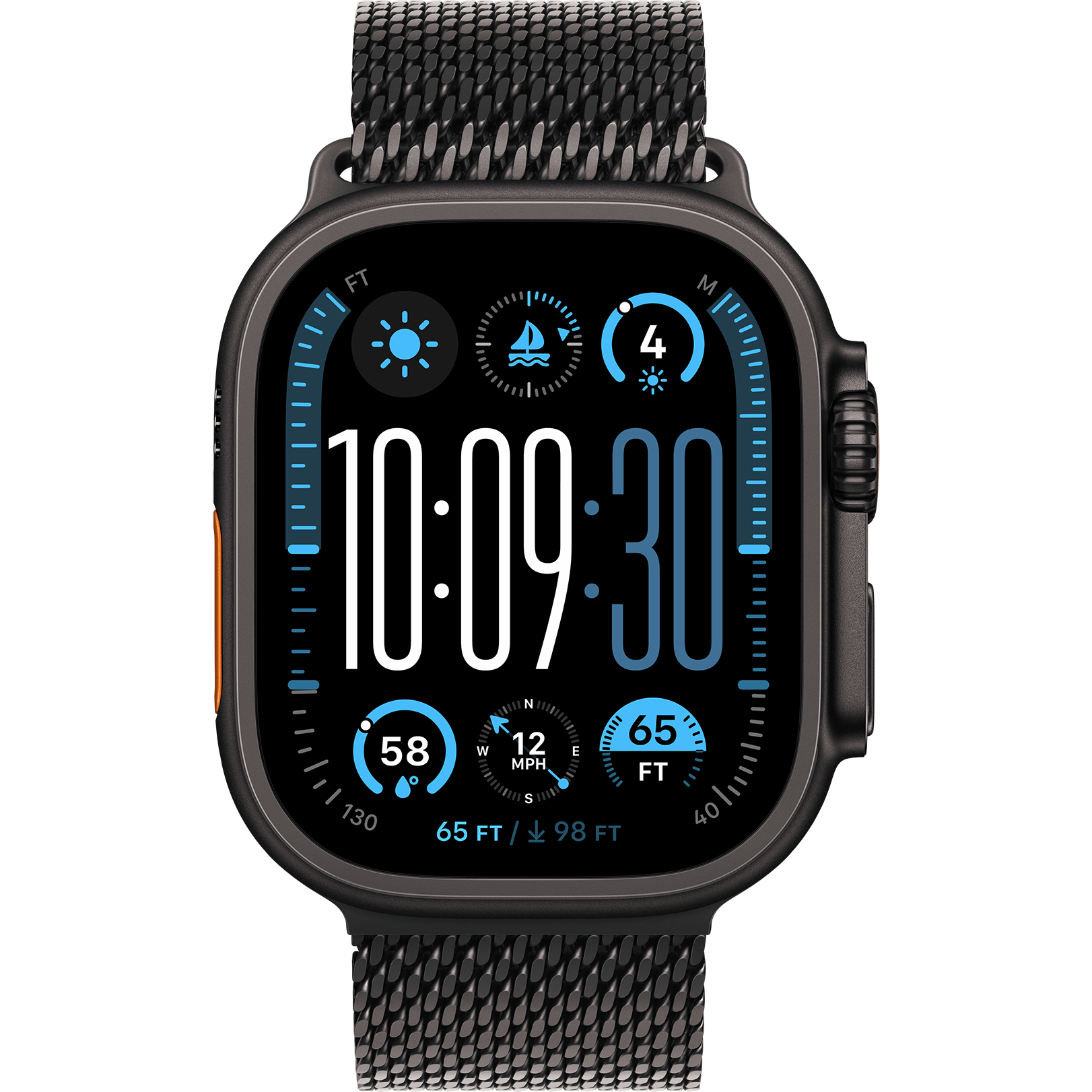 Apple Watch Ultra 2 49mm, Black Titanium, Black Milanese Loop, L-size