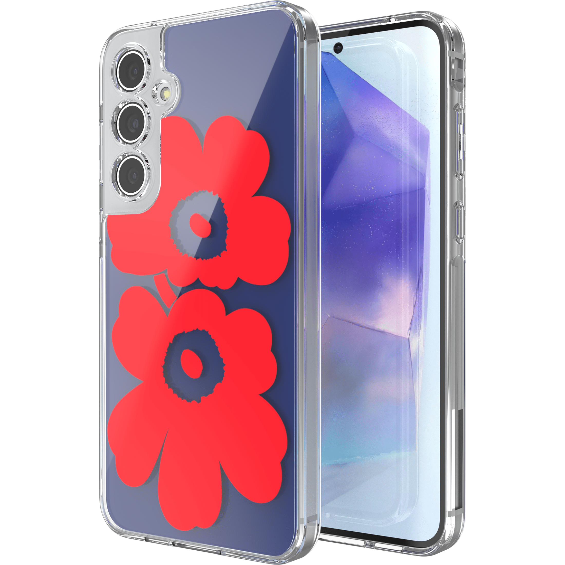 Samsung x Marimekko Dual Layer case for Galaxy A55, Navy/Red