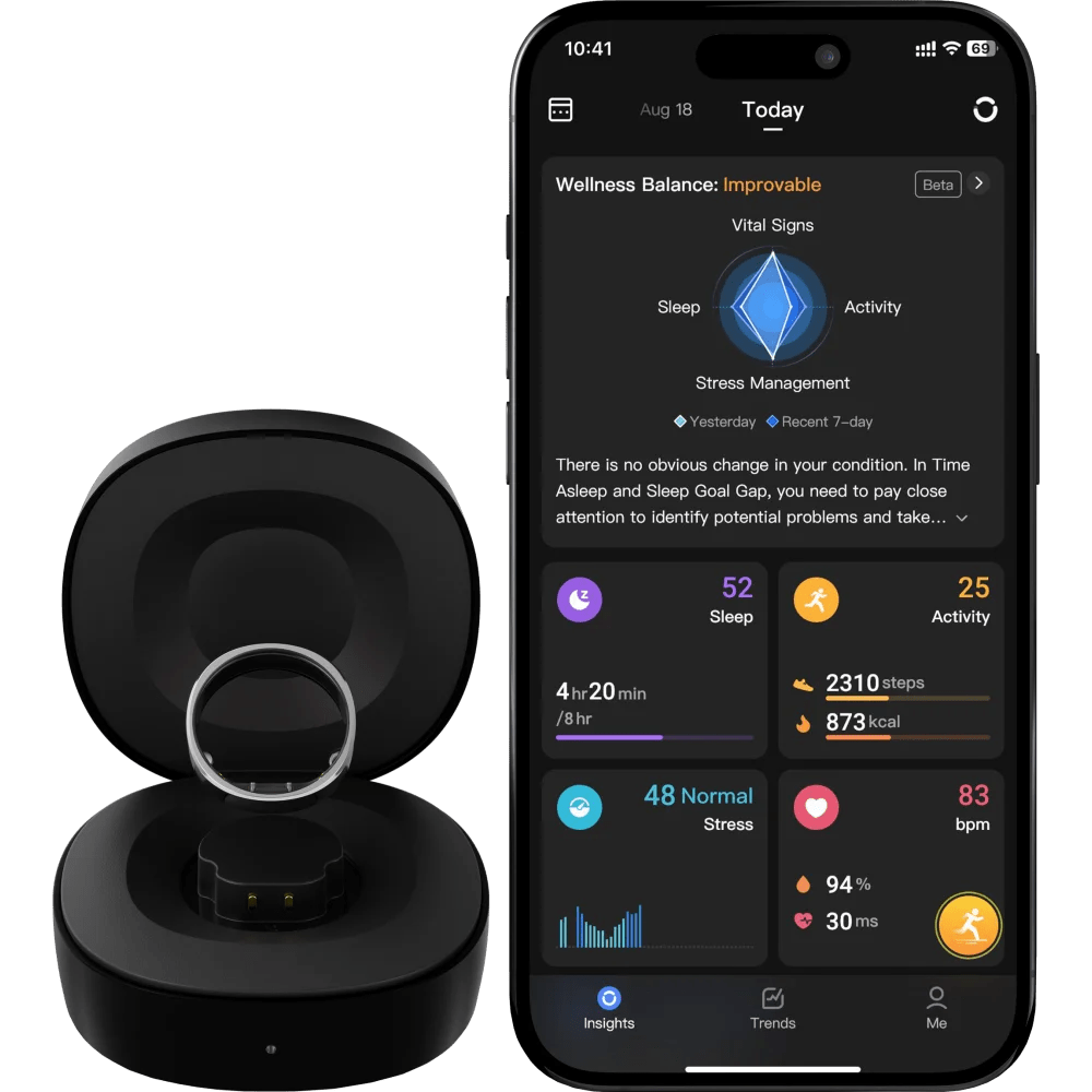 RingConn Smart Ring Gen 2 Silver Size 8