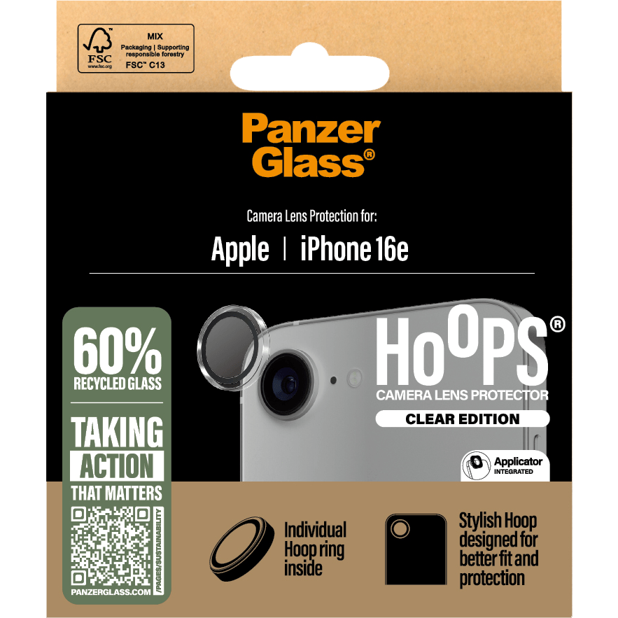 PanzerGlass Hoops Camera Lens Protector for iPhone 16e
