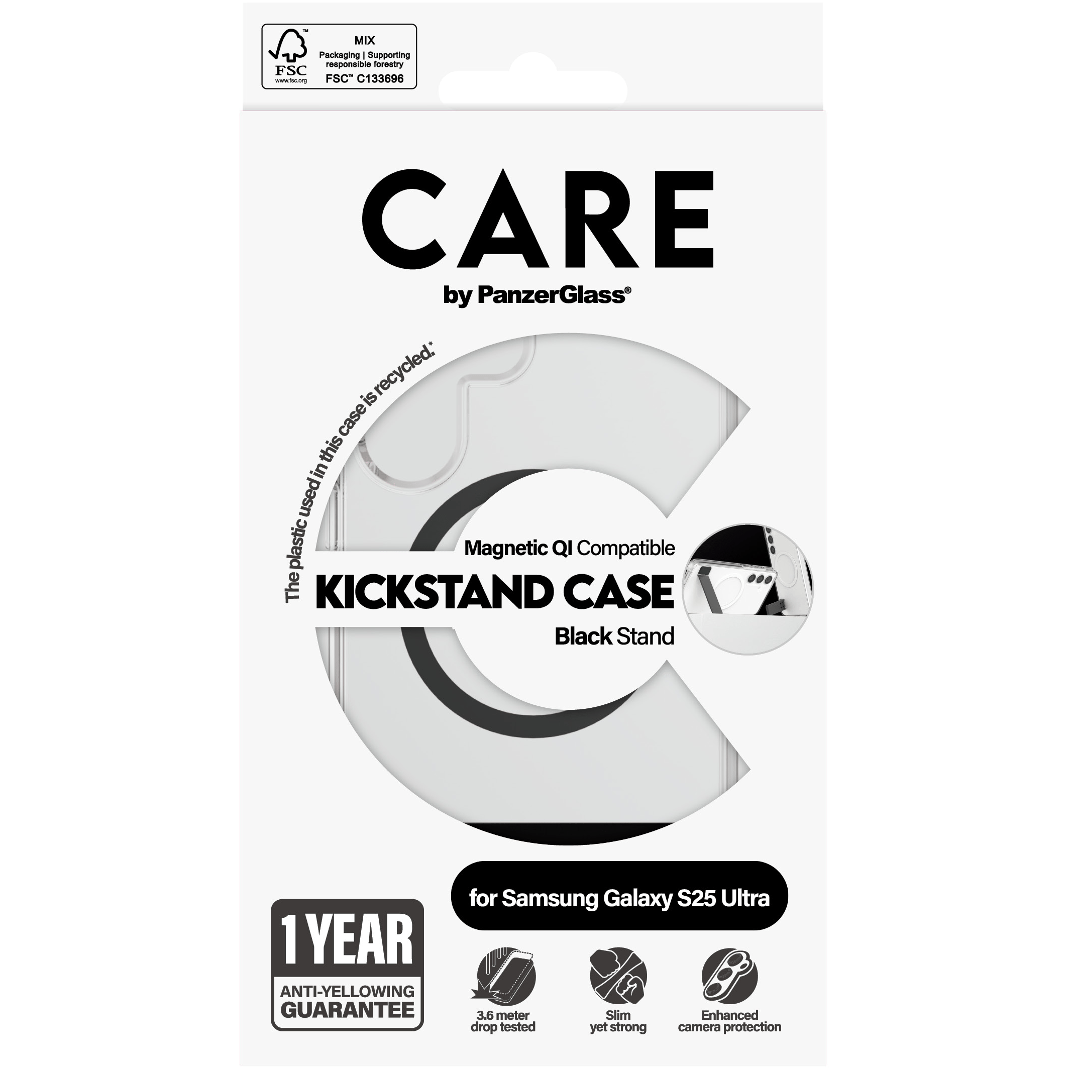 Care by PanzerGlass Kickstand Qi Protective Case for Samsung Galaxy S25 Ultra