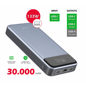 Swissten Power Bank 30 000 mAh 133 W