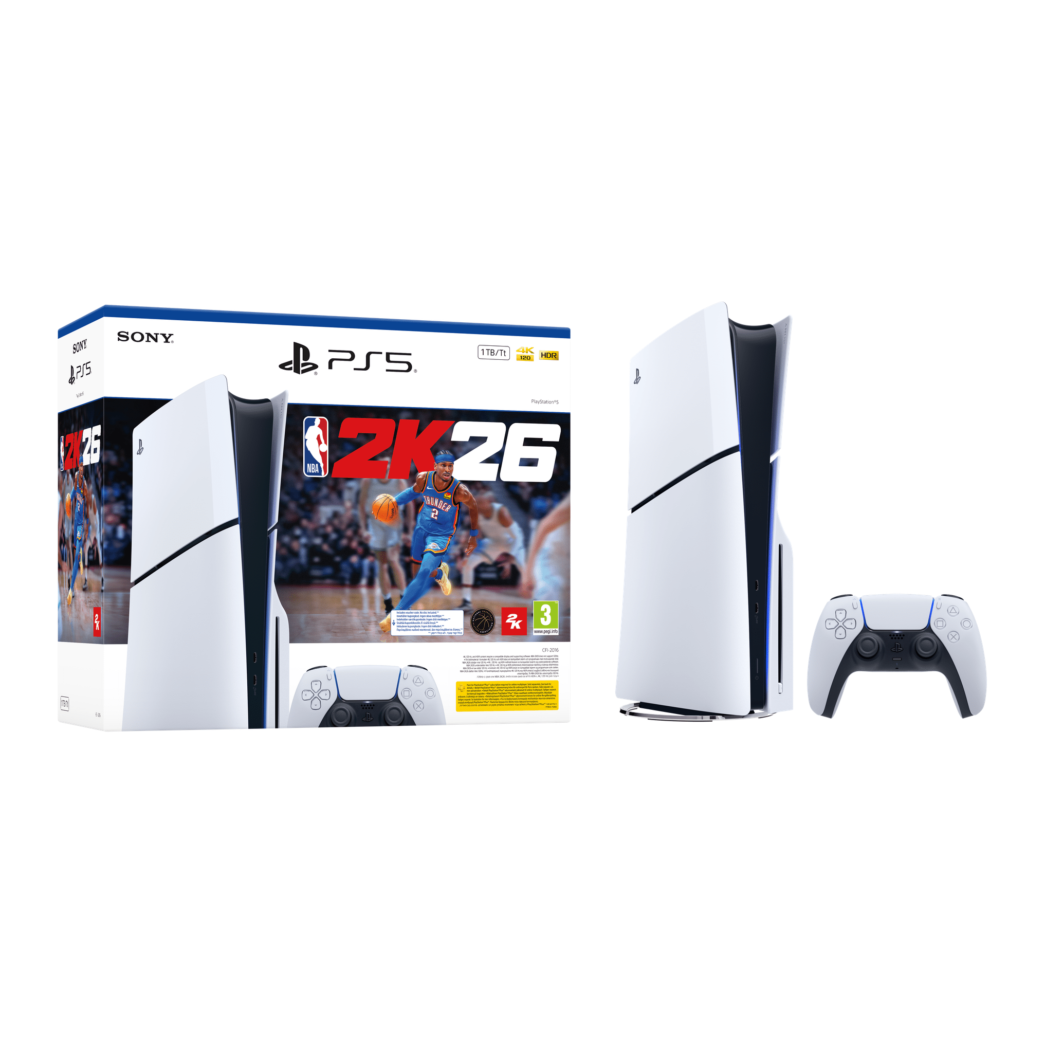 PlayStation 5 Slim Console + NBA 2K26 Game Bundle