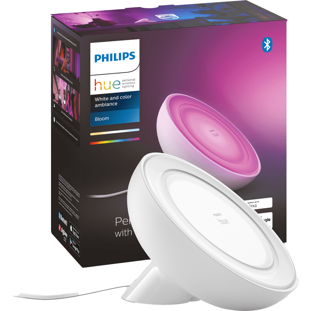 Philips Hue White and colour ambience Bloom table lamp, White