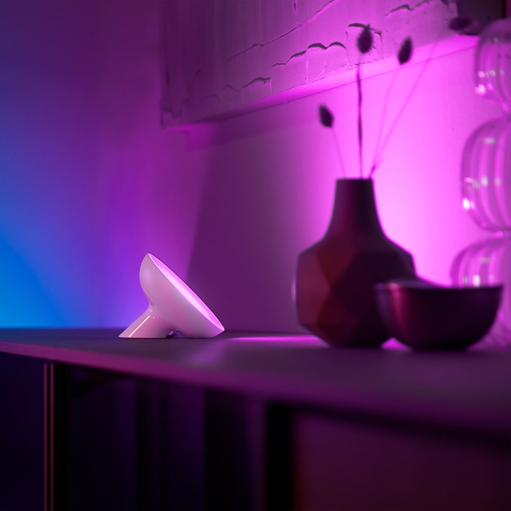 Philips Hue White and colour ambience Bloom table lamp, White