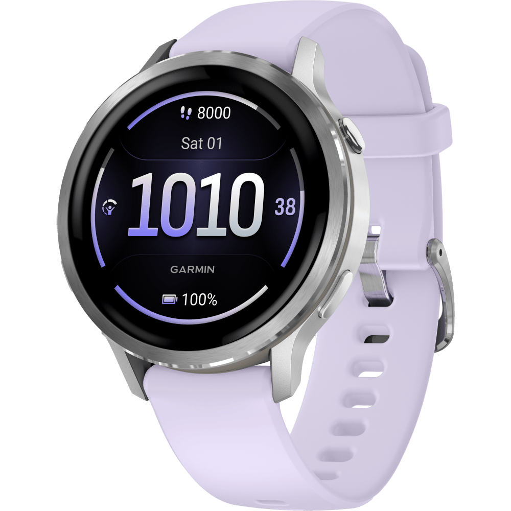 Garmin Venu 4 41 mm:n älykello, hopea ja violetti
