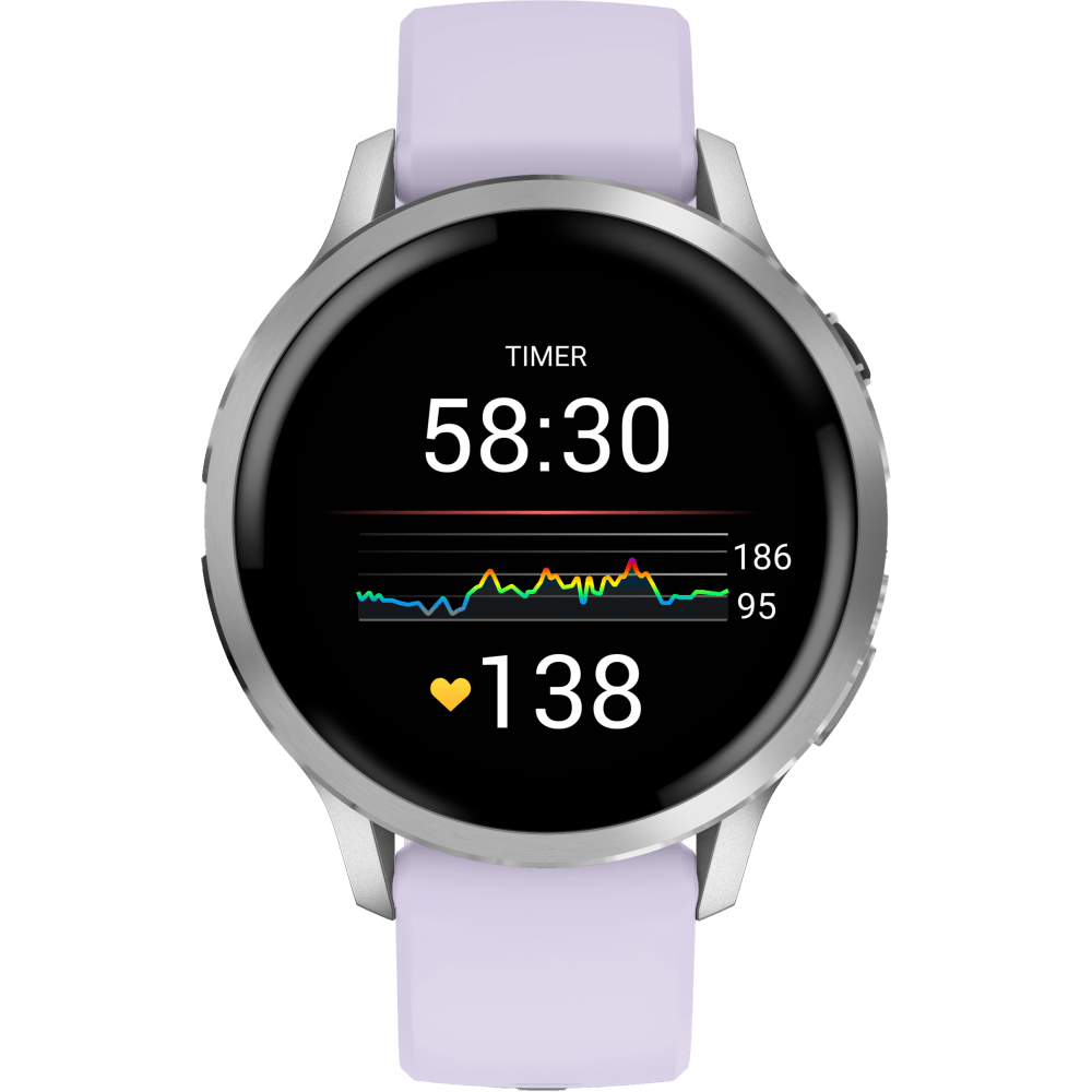 Garmin Venu 4 41 mm:n älykello, hopea ja violetti