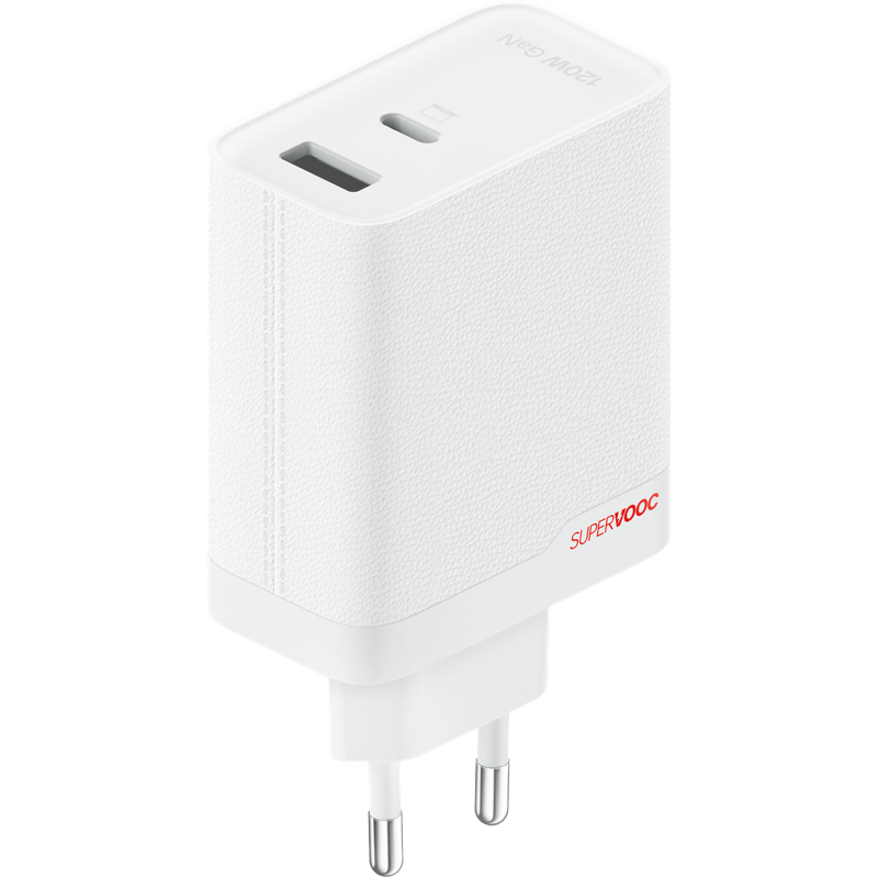 OnePlus SUPERVOOC 120W Dual Port Charger and Cable, White