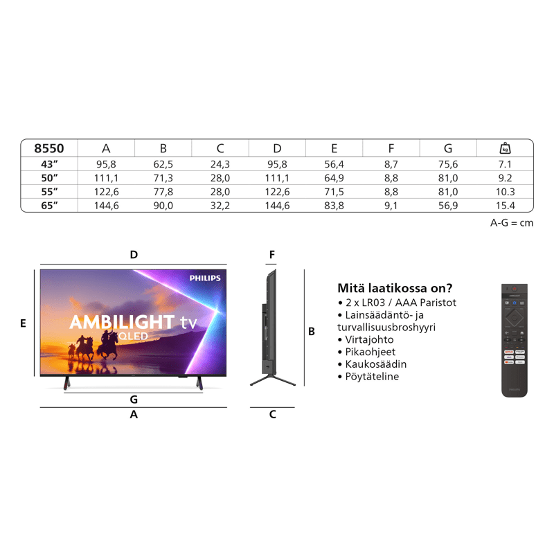 Philips 65" 4K QLED Ambilight TV 2025